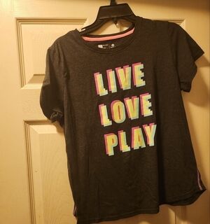 NWOT Girls Xersion 3XL 22 1/2 Plus Shirt Grey